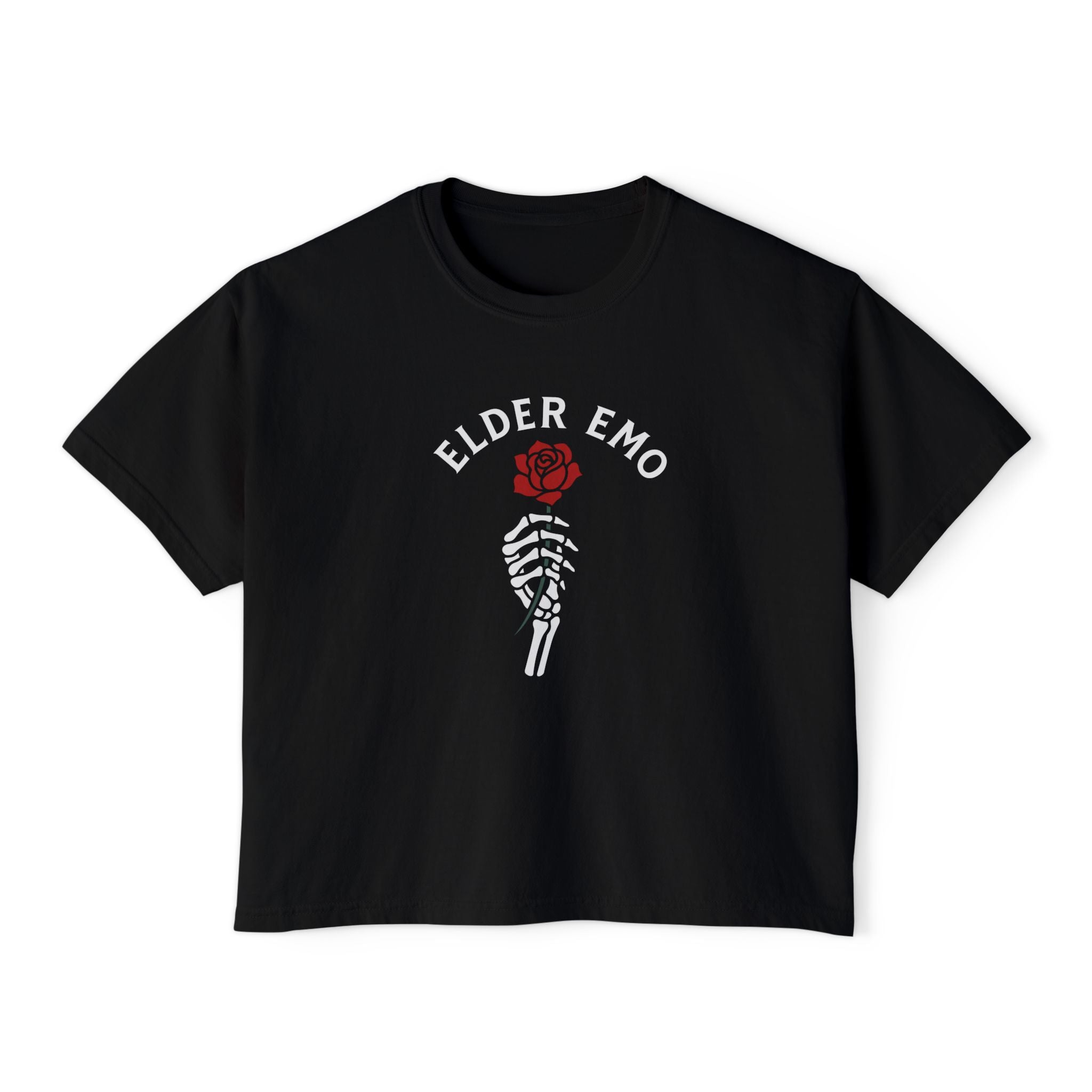 Elder Emo Rose Boxy Tee on Comfort Colors