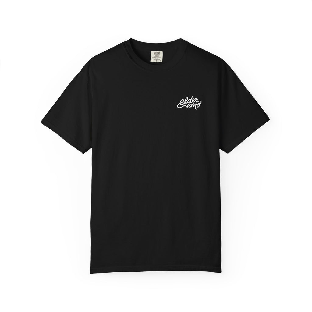 Elder Emo Cursive Tee on Comfort Colors