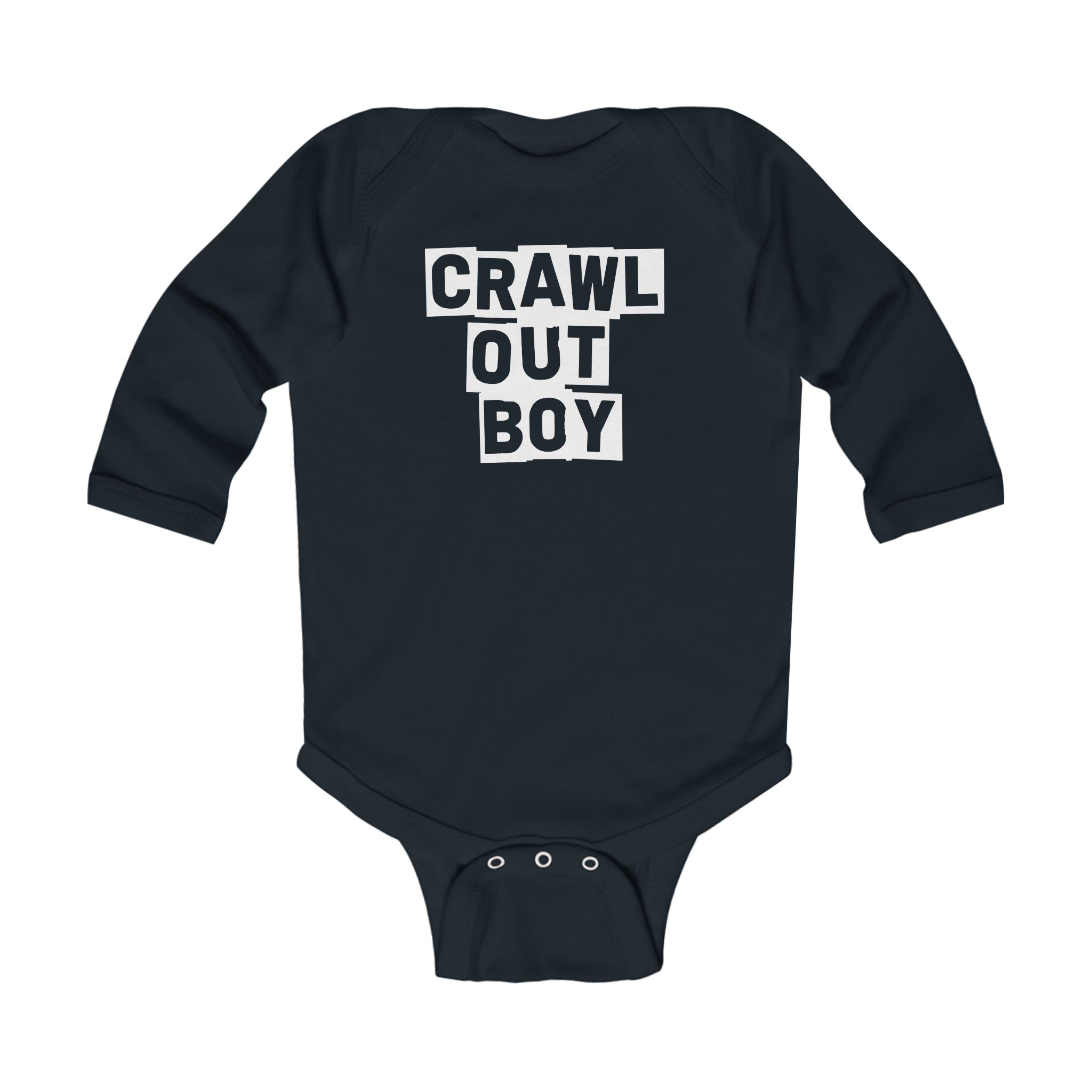 Crawl Out Boy - Long Sleeve Onesie