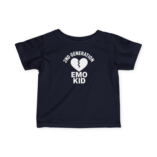 2nd Generation Emo Kid Broken Heart - Infant Tee CA Navy / 6M