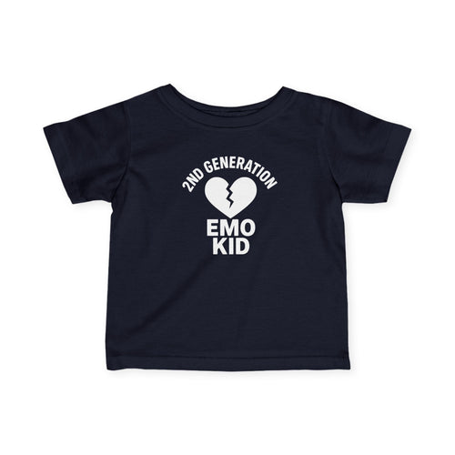 2nd Generation Emo Kid Broken Heart - Infant Tee Navy / 6M