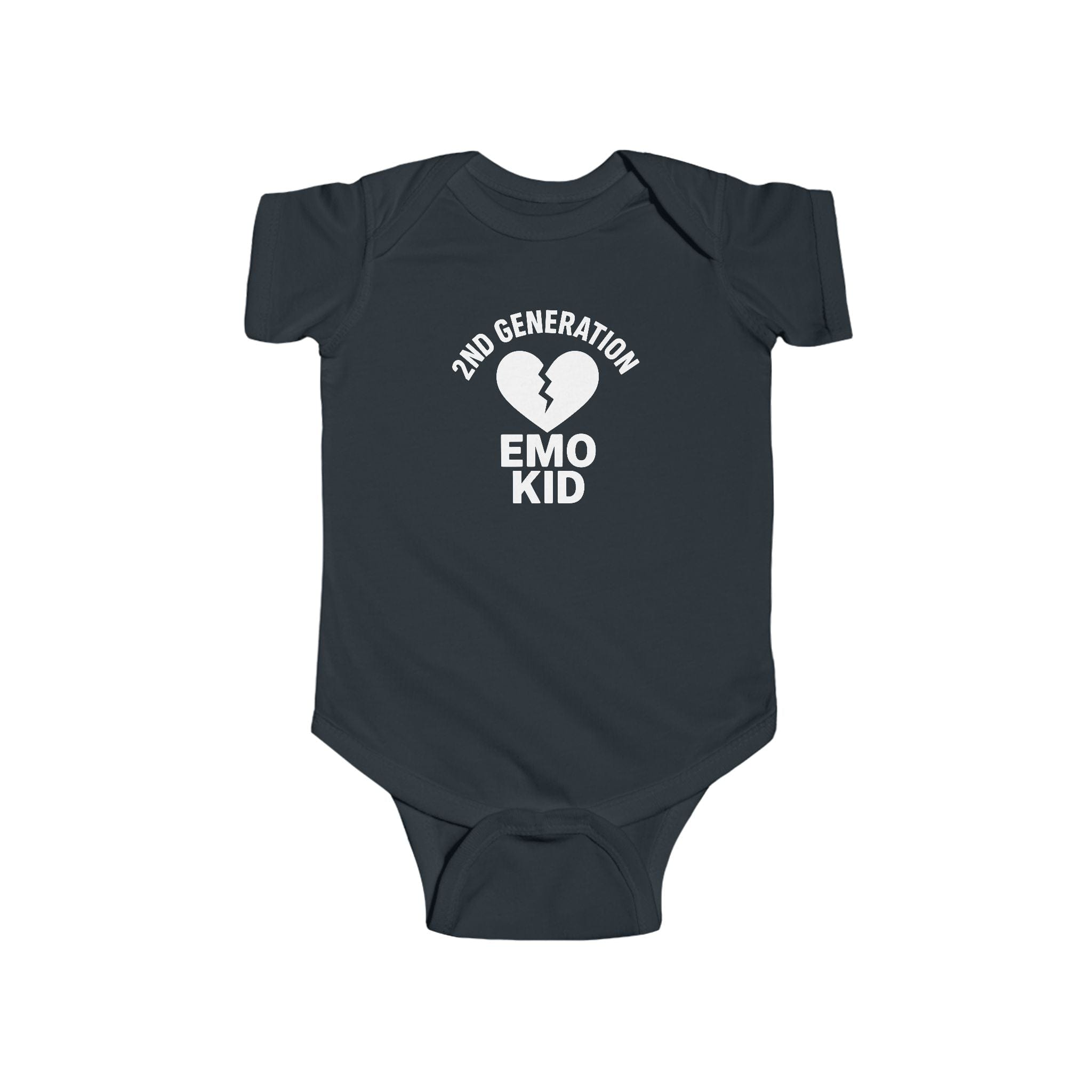 2nd Generation Emo Kid Broken Heart - Onesie Black / NB (0-3M)