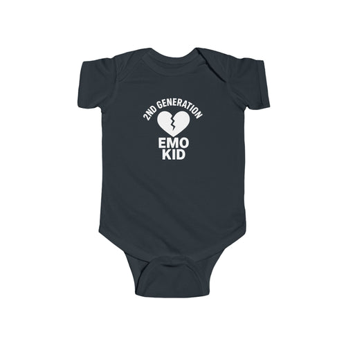 2nd Generation Emo Kid Broken Heart - Onesie Black / NB (0-3M)