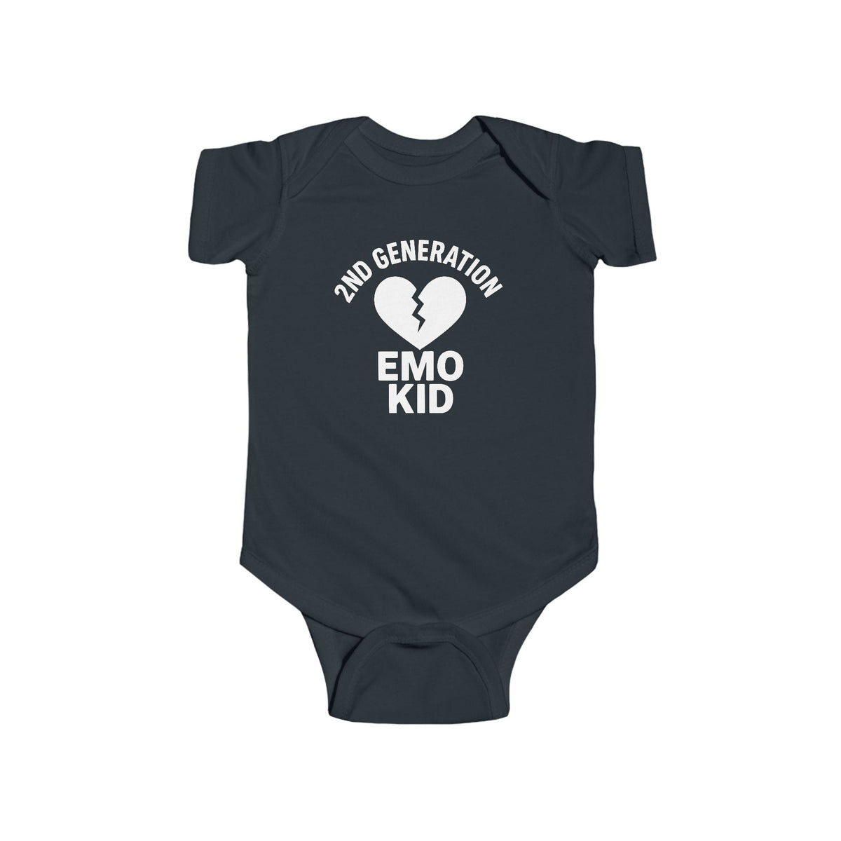 2nd Generation Emo Kid Broken Heart - Onesie CA Black / NB (0-3M)