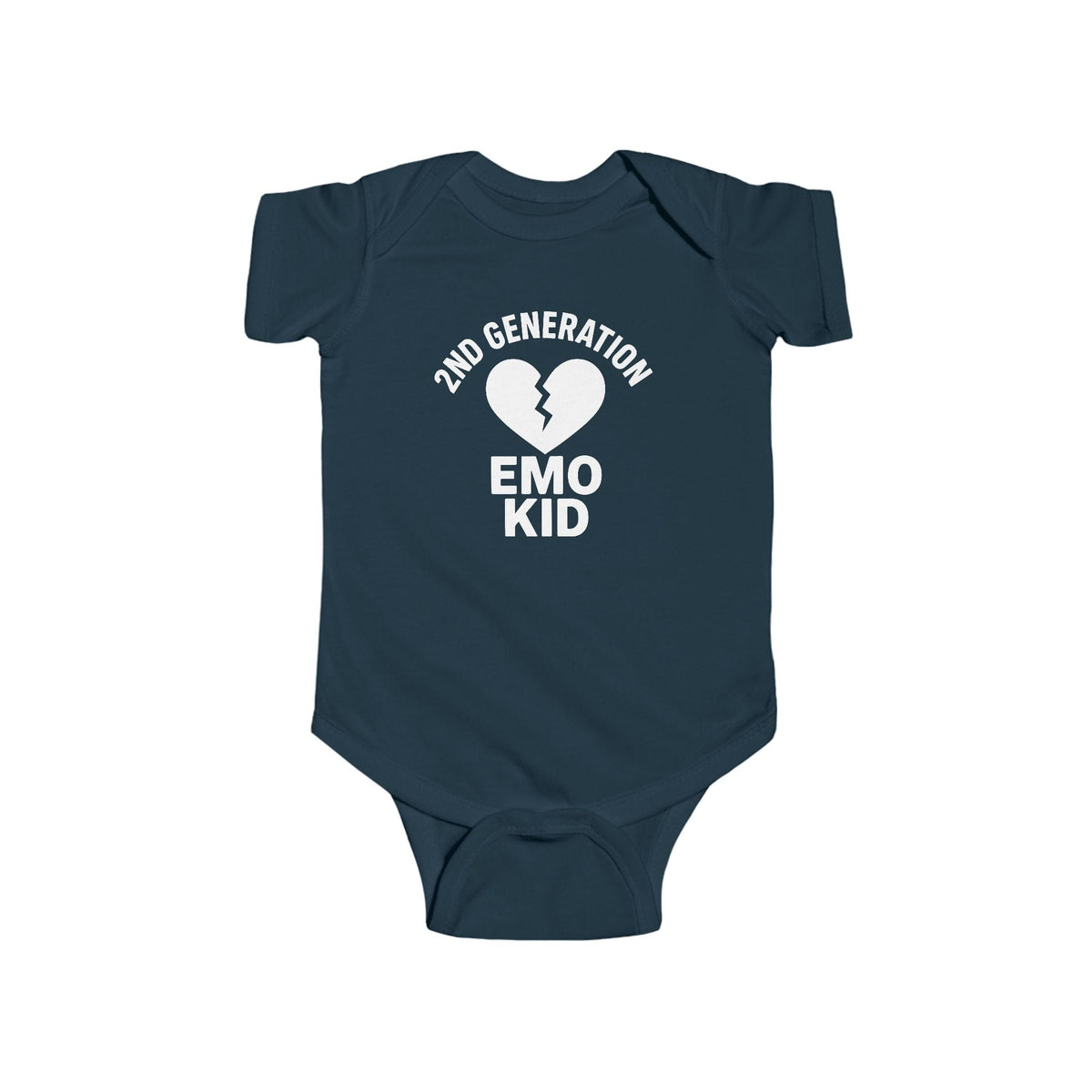 2nd Generation Emo Kid Broken Heart - Onesie CA Navy / NB (0-3M)