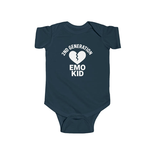2nd Generation Emo Kid Broken Heart - Onesie CA Navy / NB (0-3M)