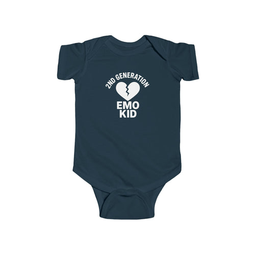 2nd Generation Emo Kid Broken Heart - Onesie Navy / NB (0-3M)