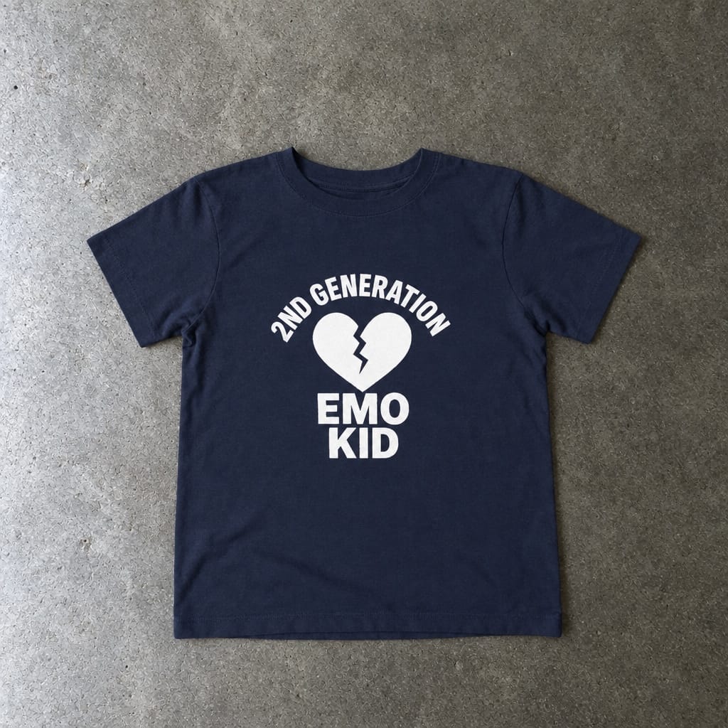 2nd Generation Emo Kid Broken Heart - Toddler Tee Navy / 2T