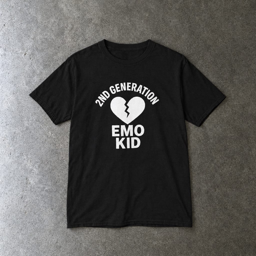 2nd Generation Emo Kid Broken Heart - Youth Tee Black / XS