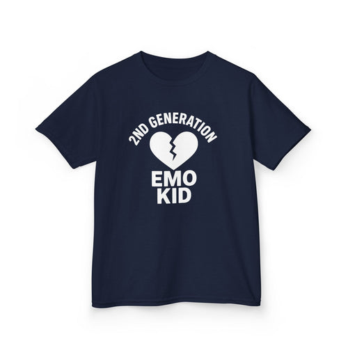 2nd Generation Emo Kid Broken Heart - Youth Tee Navy / XS