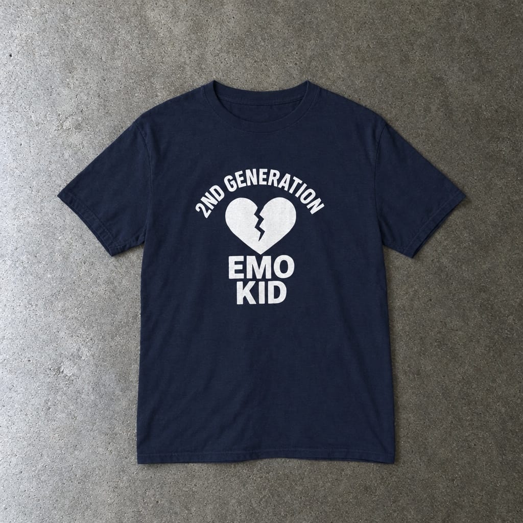 2nd Generation Emo Kid Broken Heart - Youth Tee Navy / XS