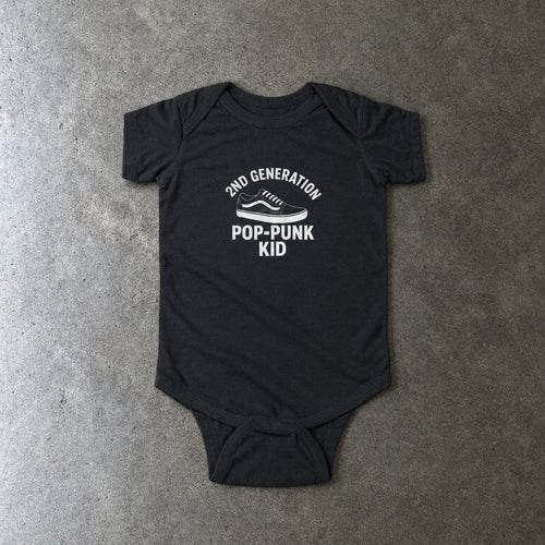 2nd Generation Pop-Punk Kid - Onesie CA Black / NB (0-3M)