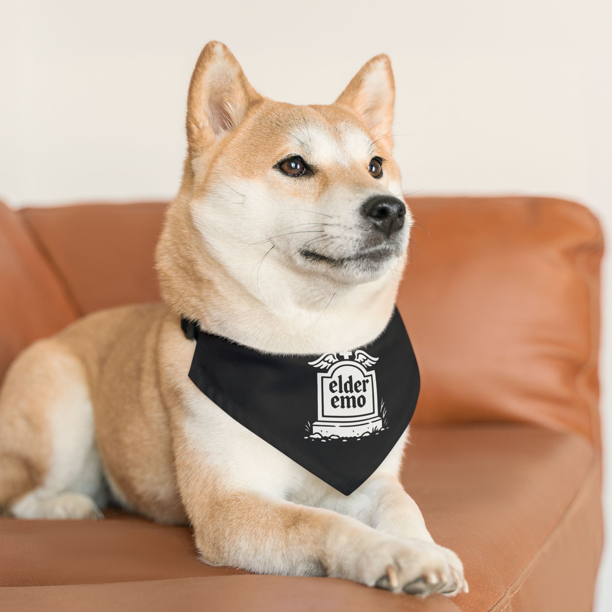 Elder Emo Tombstone Pet Bandana