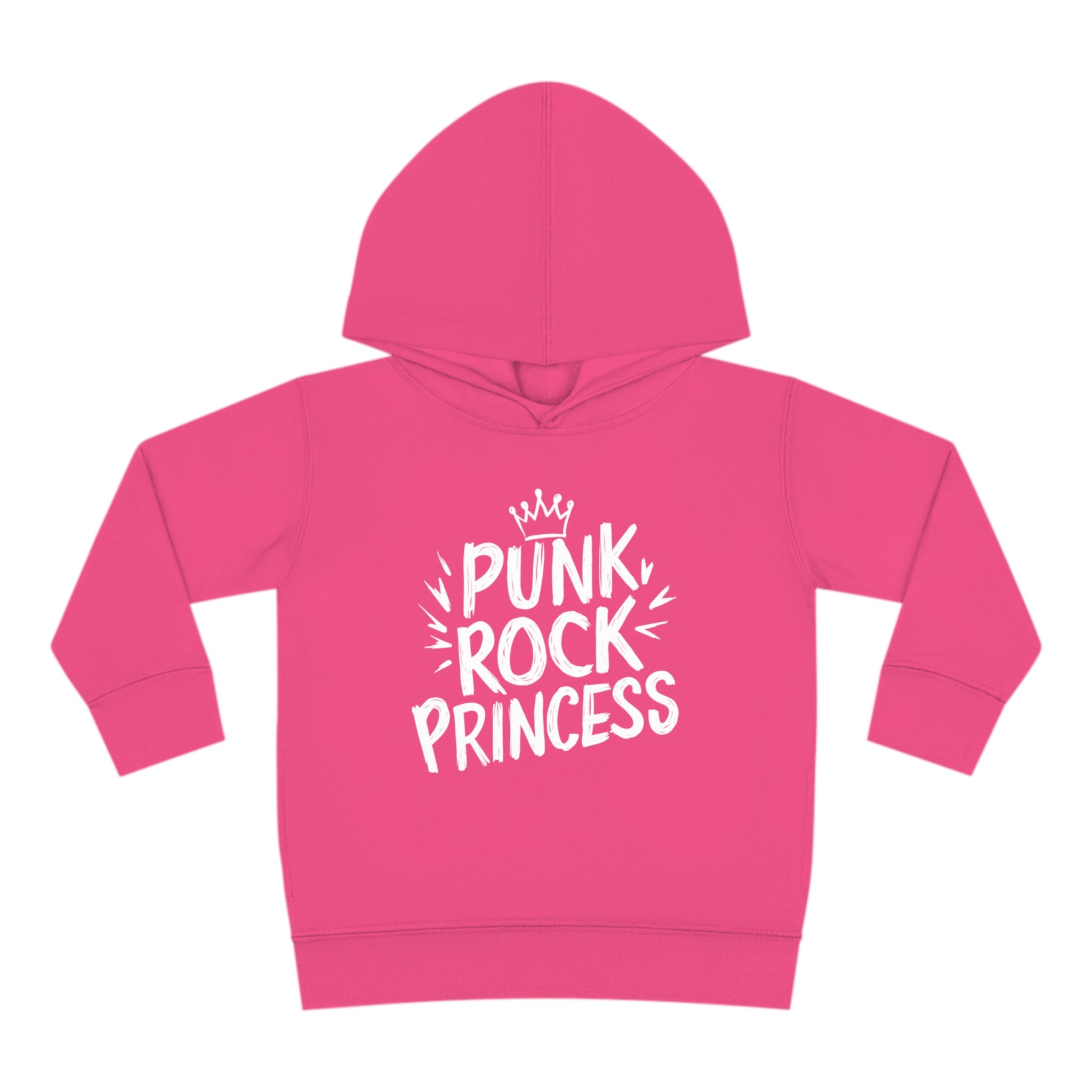 Punk Rock Princess Toddler Hoodie Hot Pink
