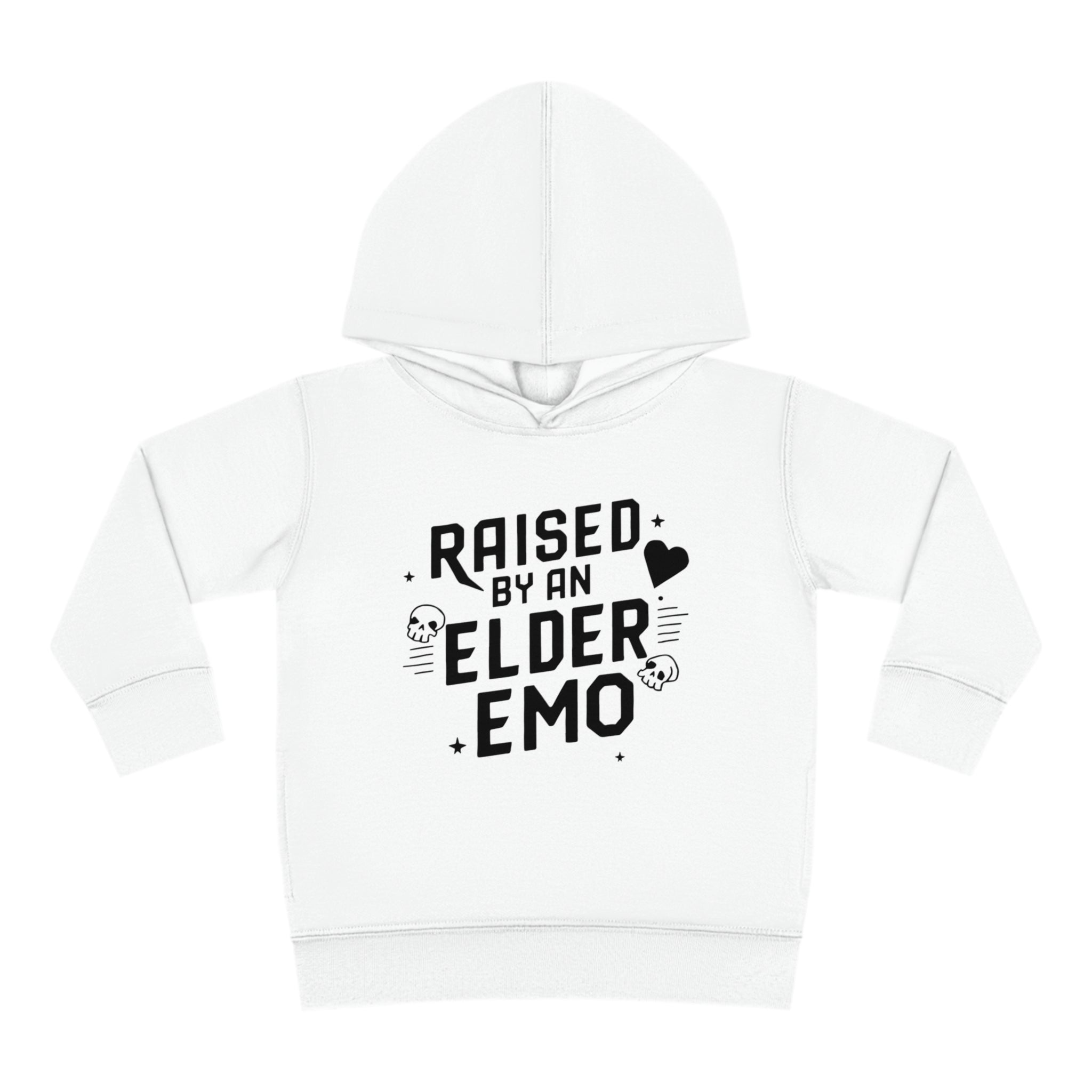 Raised by an Elder Emo Toddler Hoodie White