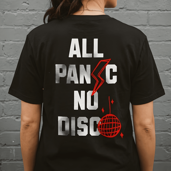 All Panic No Disco Tee on Comfort Colors – ElderEmo.com
