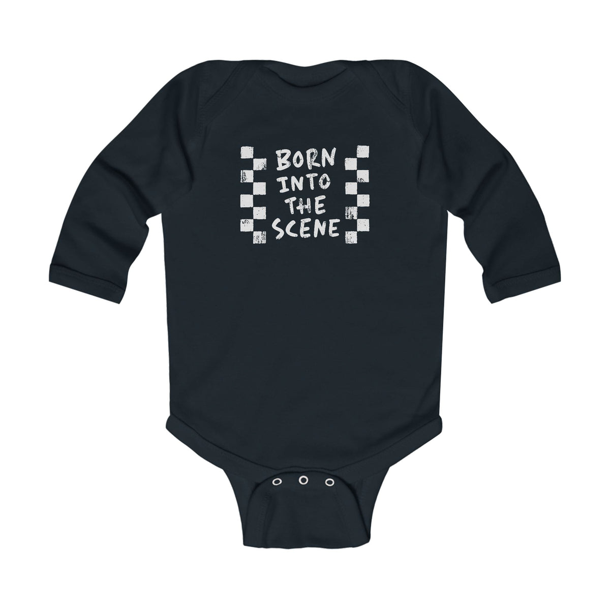 Born into the Scene Long Sleeve Bodysuit (US) Black / NB (0-3M)