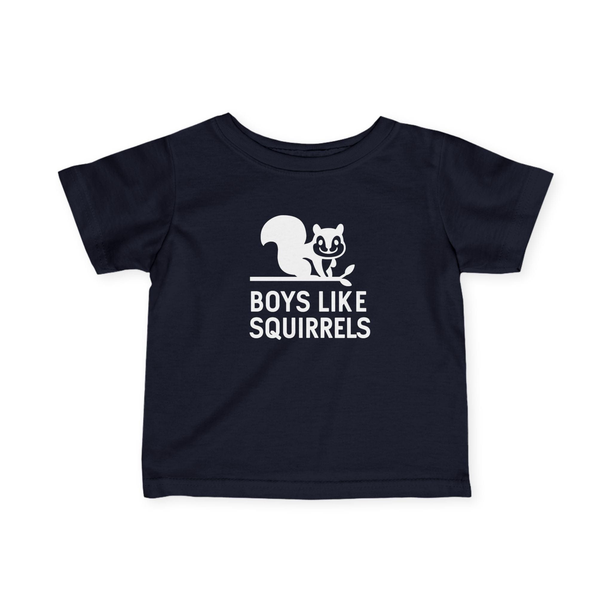 Boys Like Squirrels - Infant Tee Navy / 6M