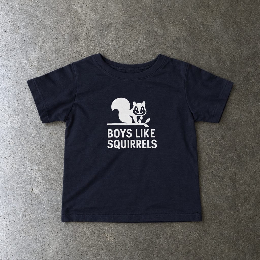 Boys Like Squirrels - Infant Tee Navy / 6M