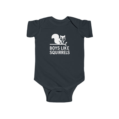 Boys Like Squirrels - Onesie Black / NB (0-3M)
