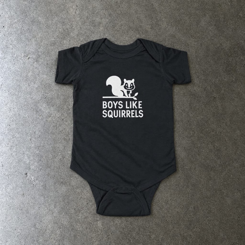 Boys Like Squirrels - Onesie Black / NB (0-3M)