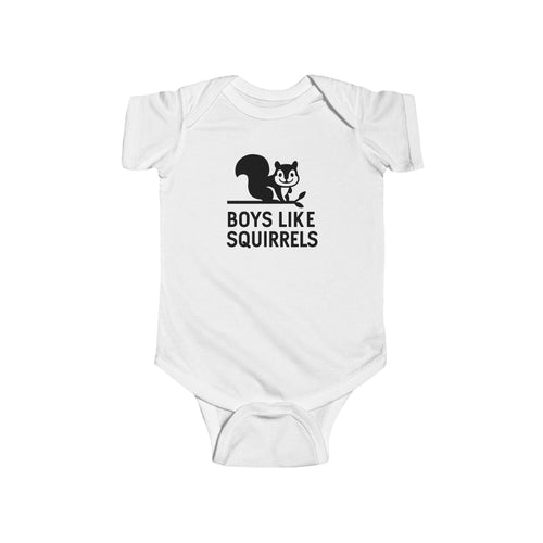Boys Like Squirrels - Onesie White / NB (0-3M)