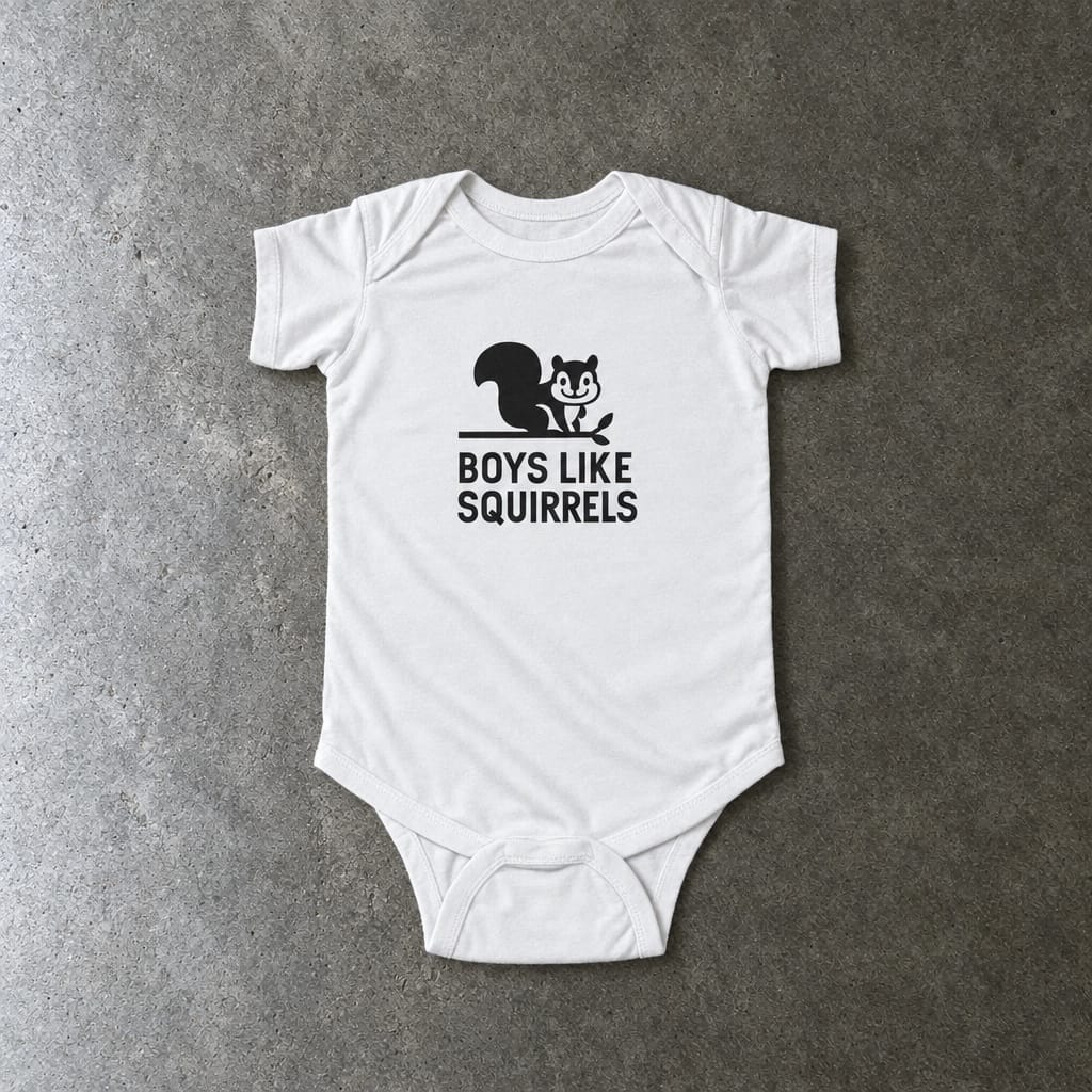 Boys Like Squirrels - Onesie White / NB (0-3M)
