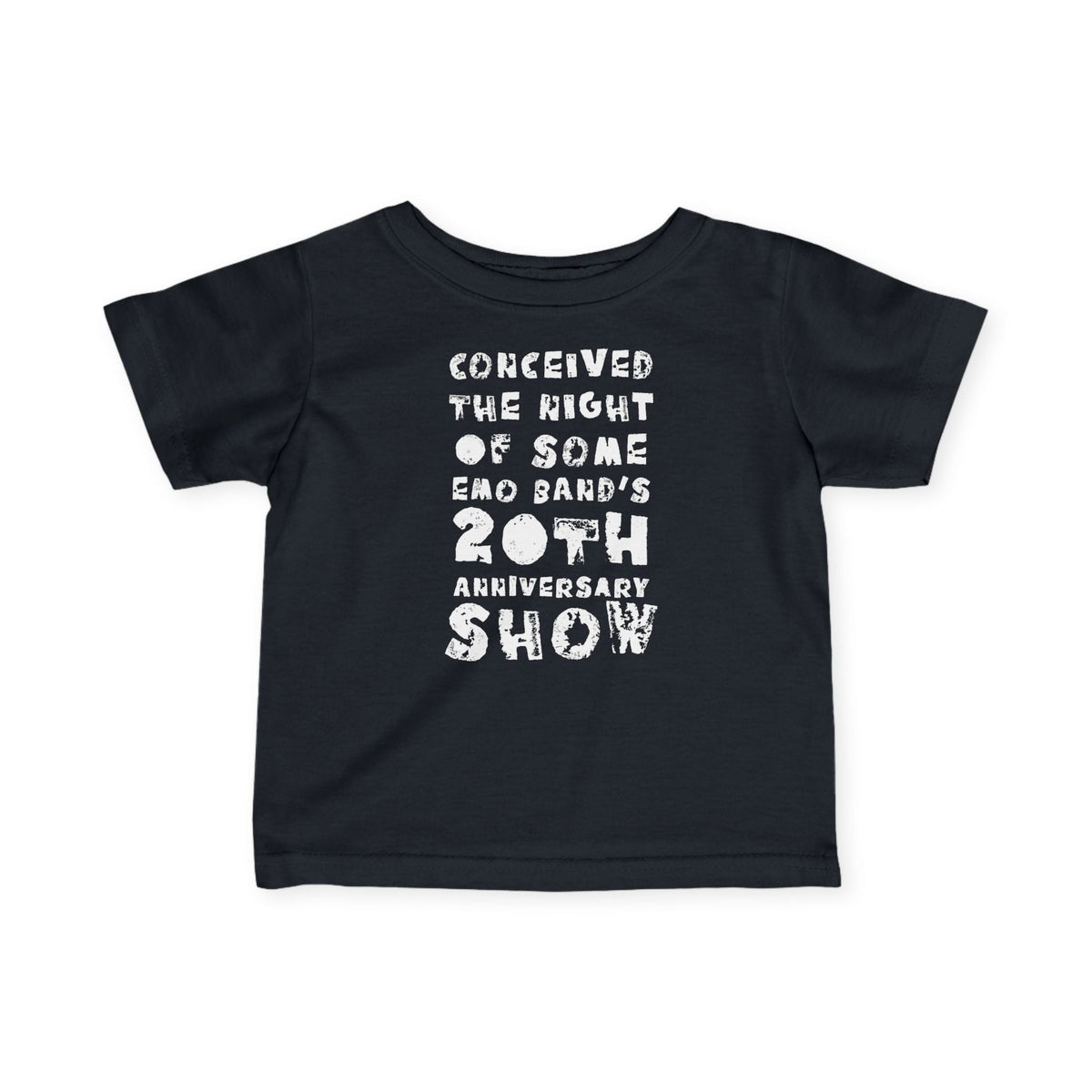 Conceived the Night of Some Emo Band's 20th Anniversary Show Baby Tee (CA) Black / 6M
