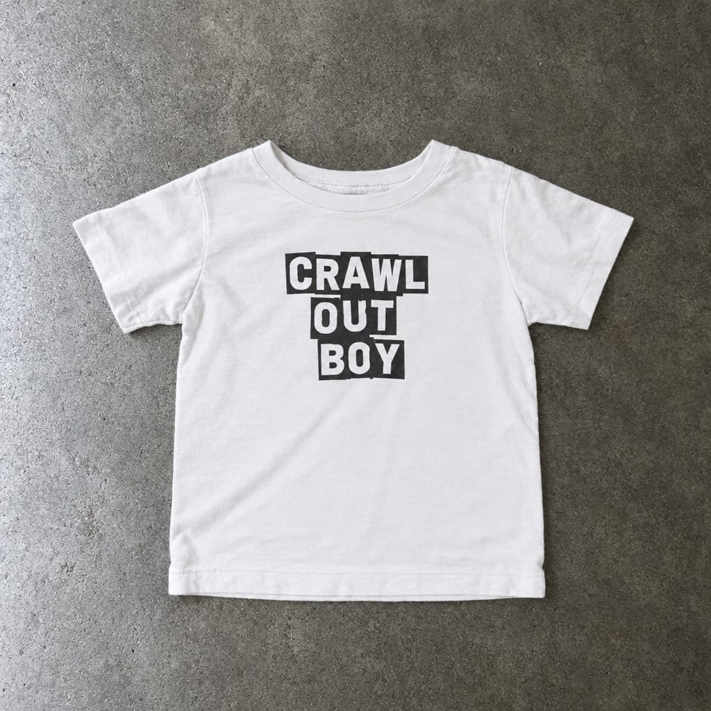 Crawl Out Boy - Infant Tee White / 6M