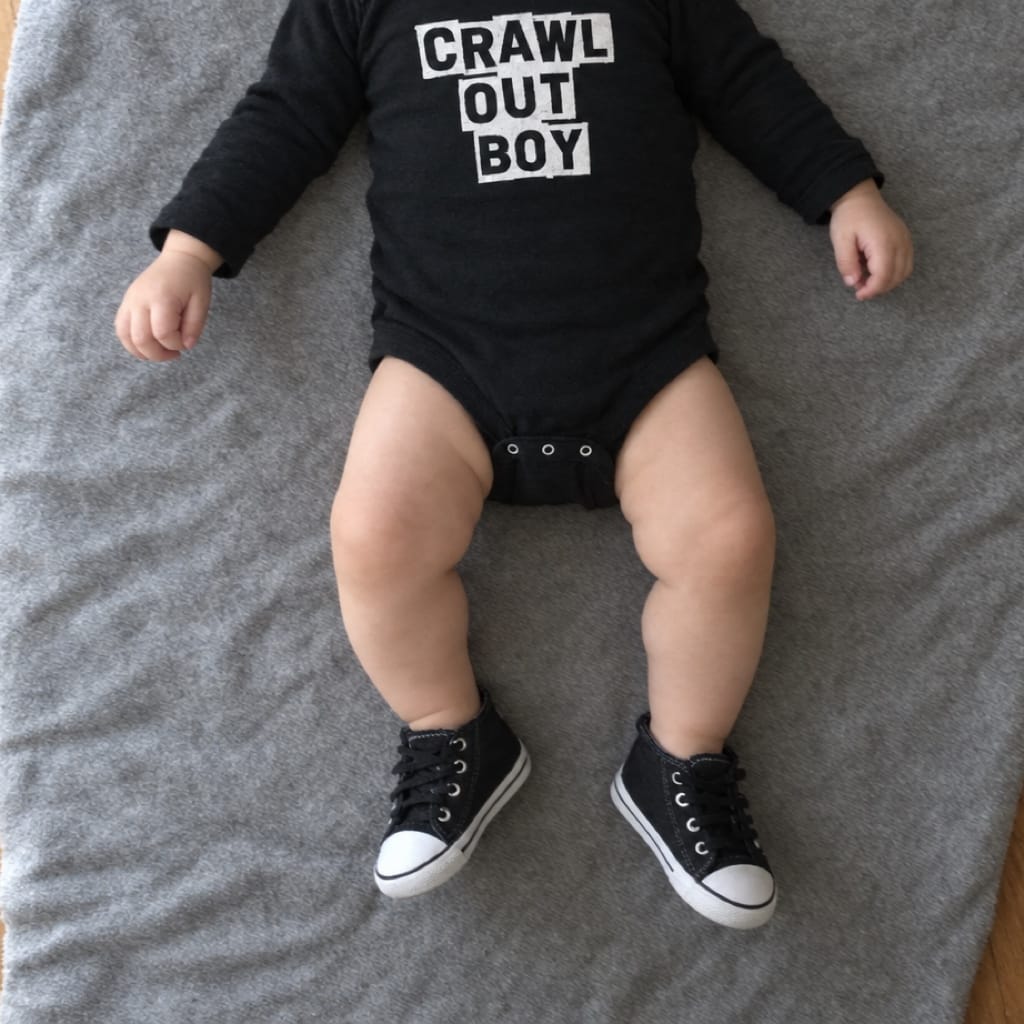 Crawl Out Boy - Long Sleeve Onesie