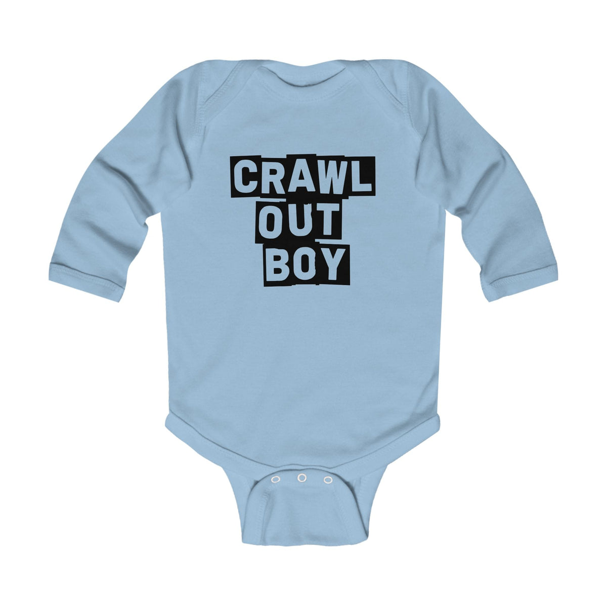Crawl Out Boy - Long Sleeve Onesie CA Light Blue / NB (0-3M)