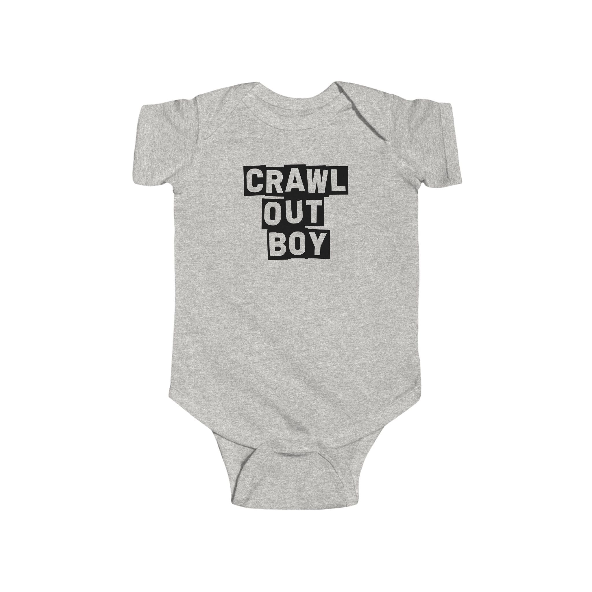 Crawl Out Boy - Onesie Ash / 12M