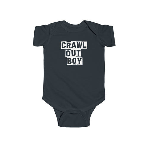 Crawl Out Boy - Onesie Black / NB (0-3M)