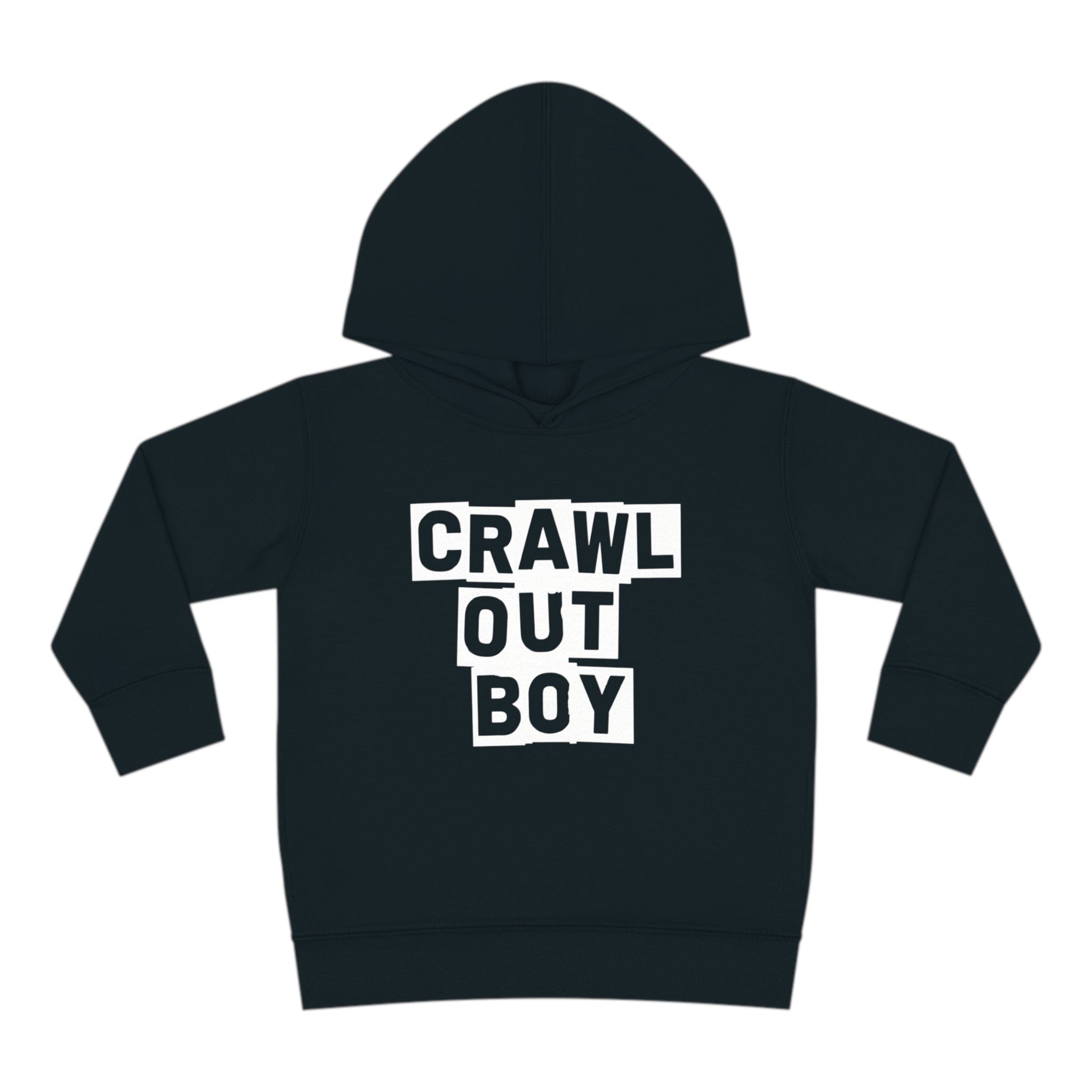 Crawl Out Boy Toddler Hoodie Black / 2T