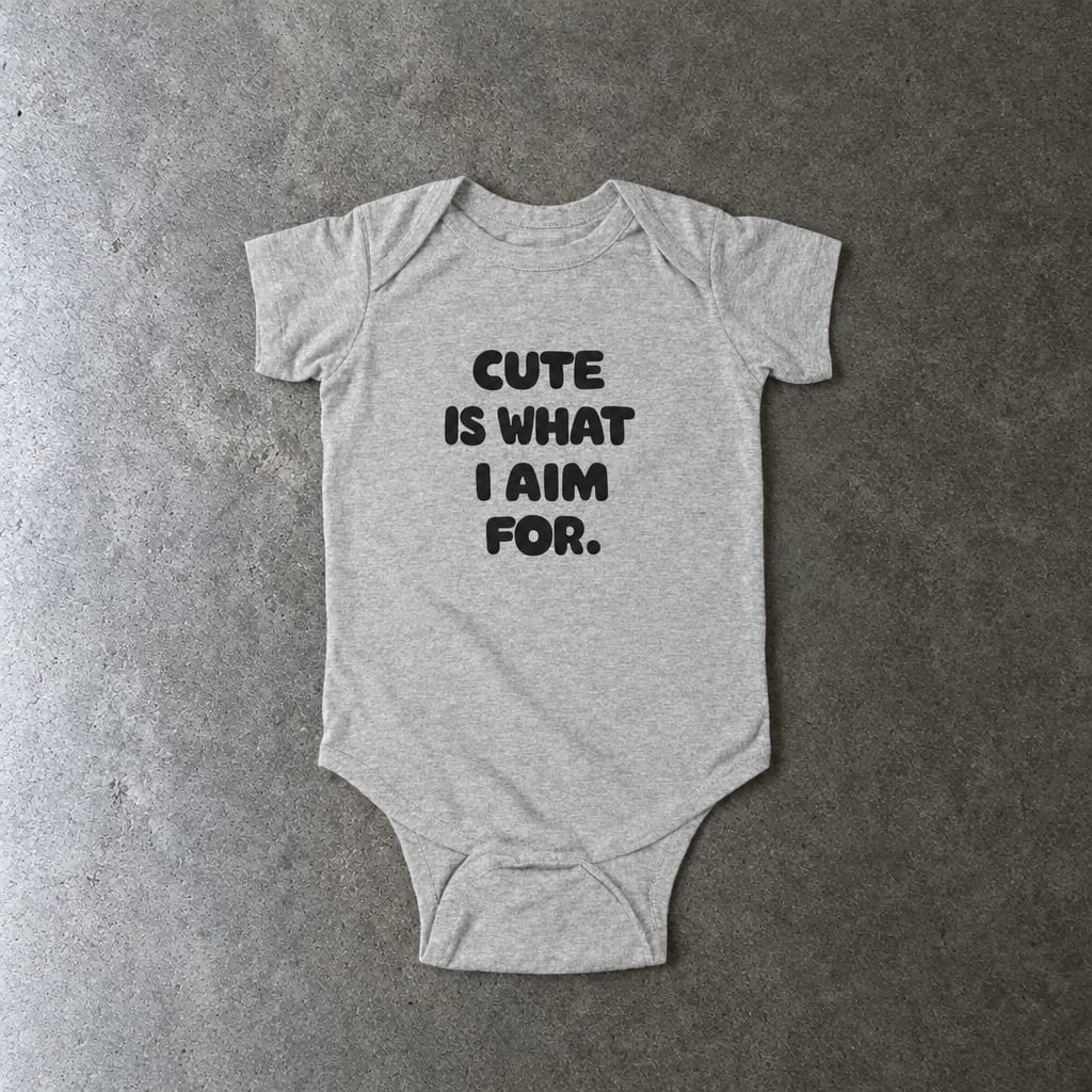 Cute Is What I Aim For - Onesie Ash / 12M