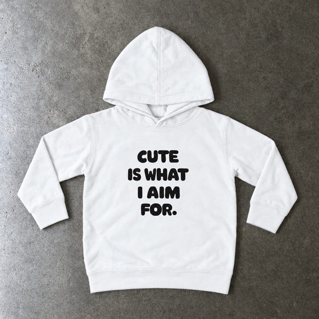 Cute Is What I Aim For Toddler Hoodie White / 2T