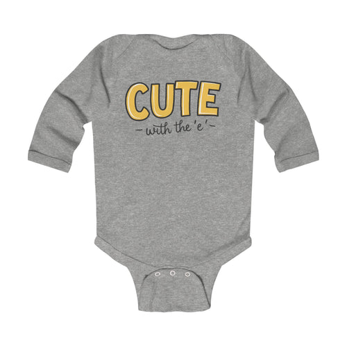 Cute with the E - Long Sleeve Onesie CA Heather / NB (0-3M)