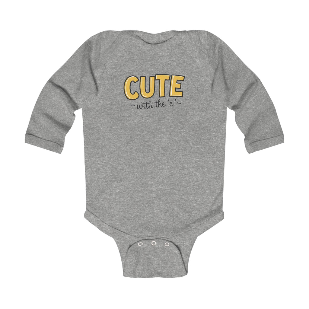 Cute with the E - Long Sleeve Onesie Heather / NB (0-3M)