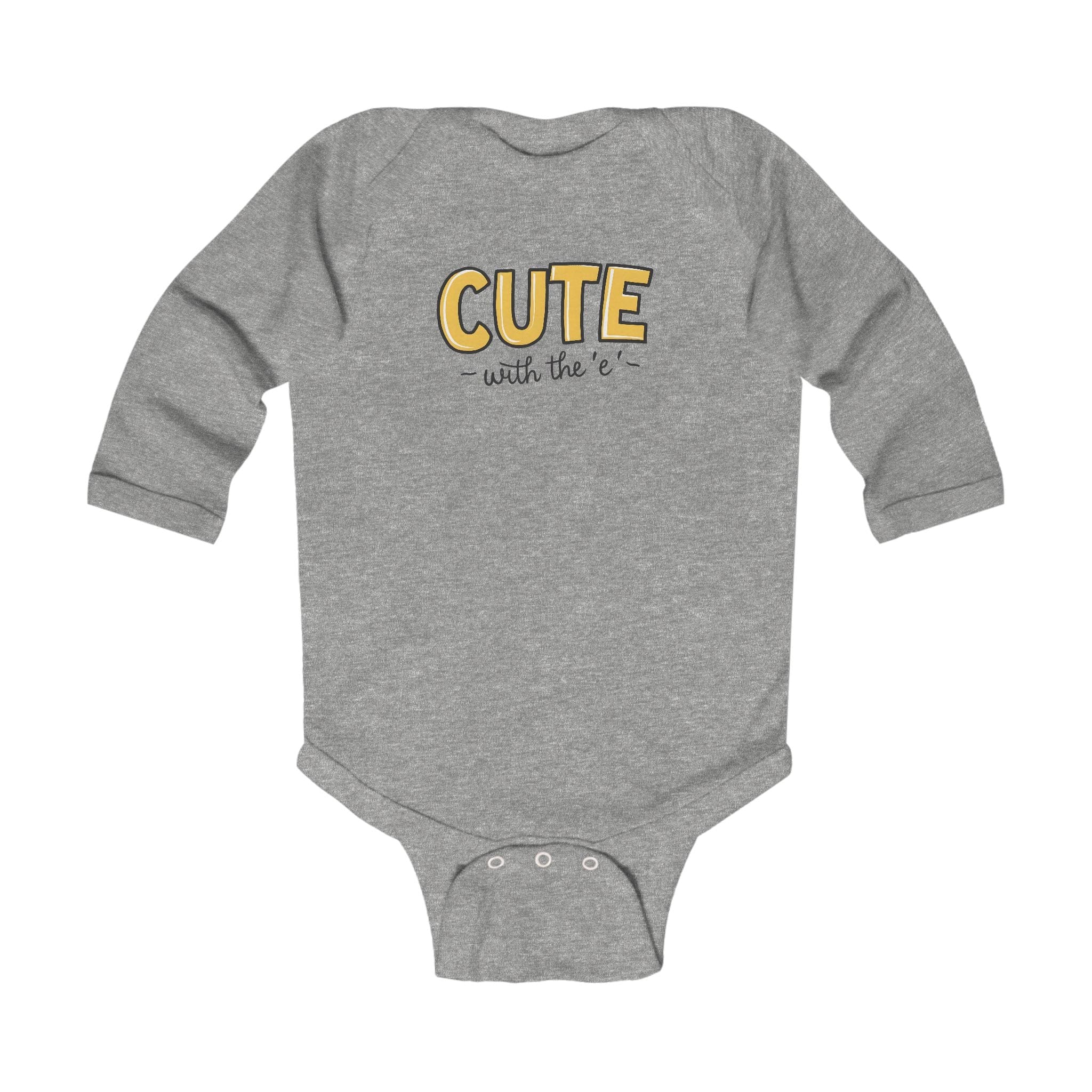 Cute with the E - Long Sleeve Onesie Heather / NB (0-3M)