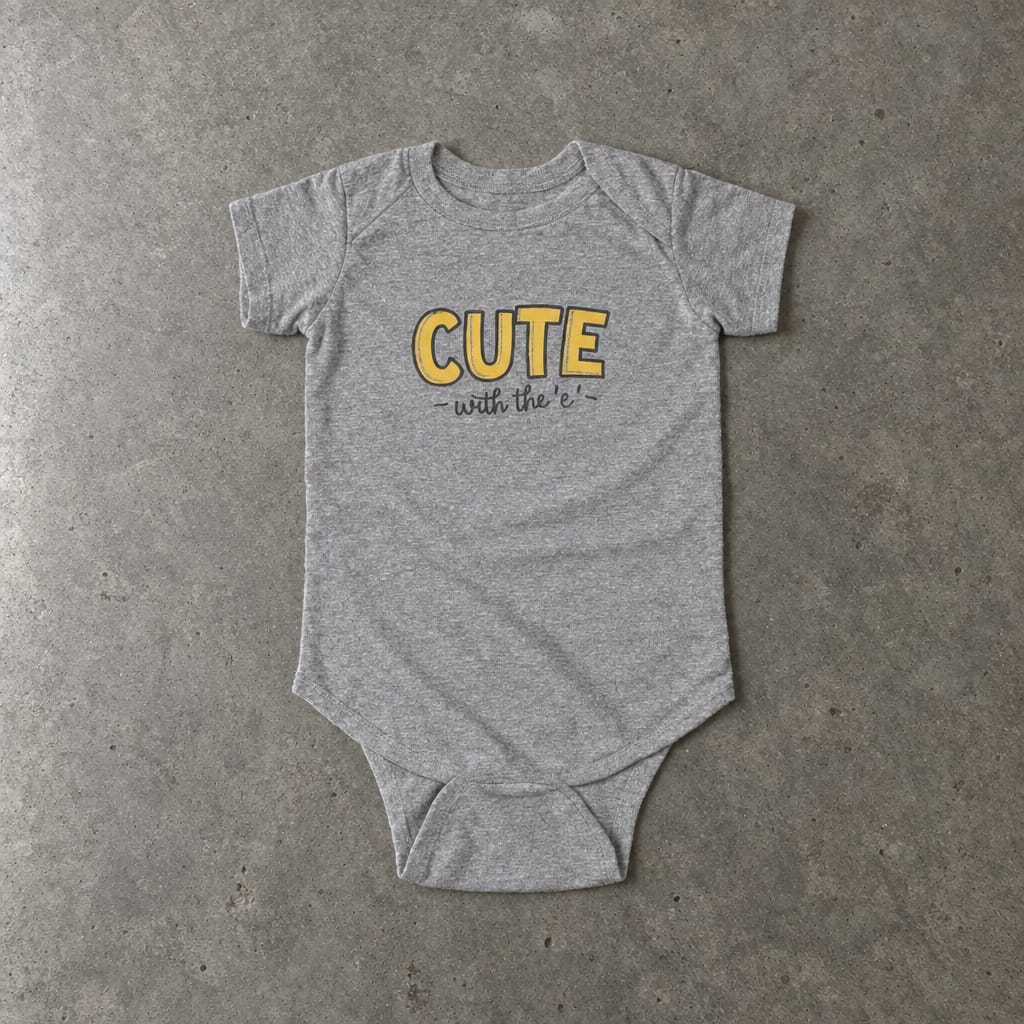 Cute with the E - Onesie CA Heather / NB (0-3M)