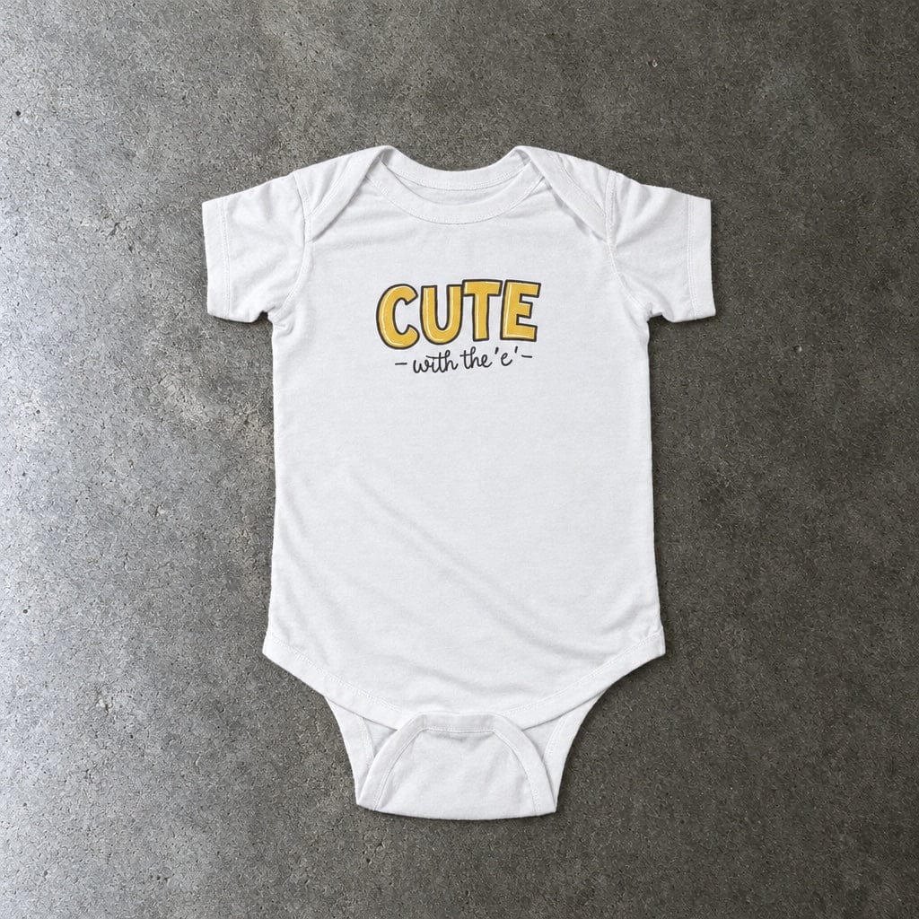 Cute with the E - Onesie CA White / NB (0-3M)