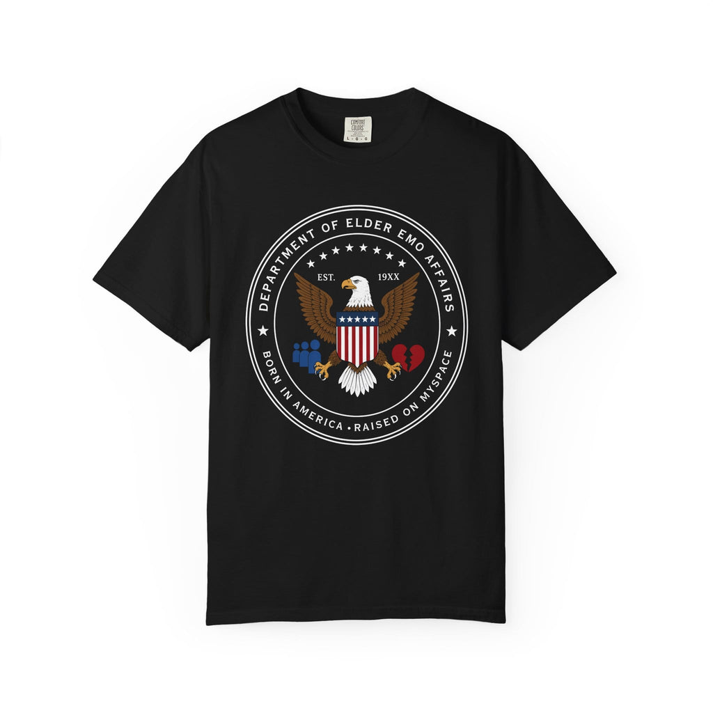 Dept of Elder Emo Tee on Comfort Colors Black / S
