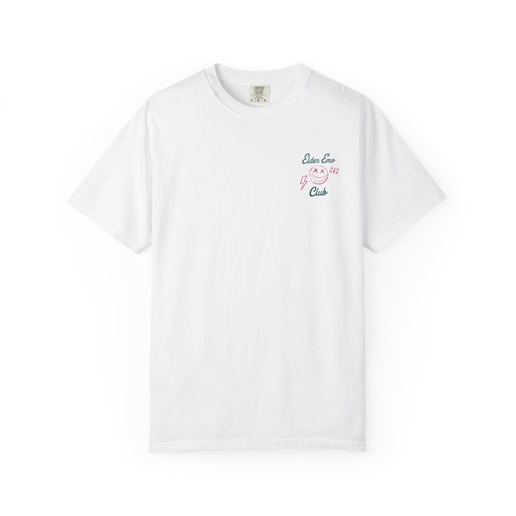 Elder Emo Club Smiley Tee on Comfort Colors