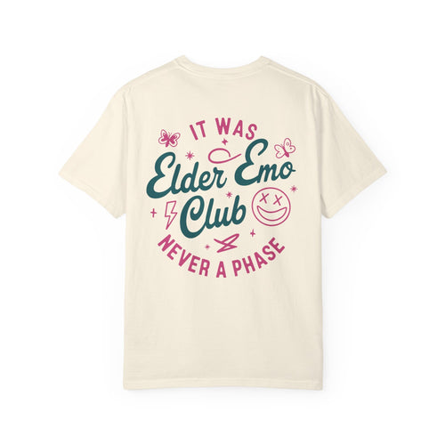 Elder Emo Club Smiley Tee on Comfort Colors Ivory / L