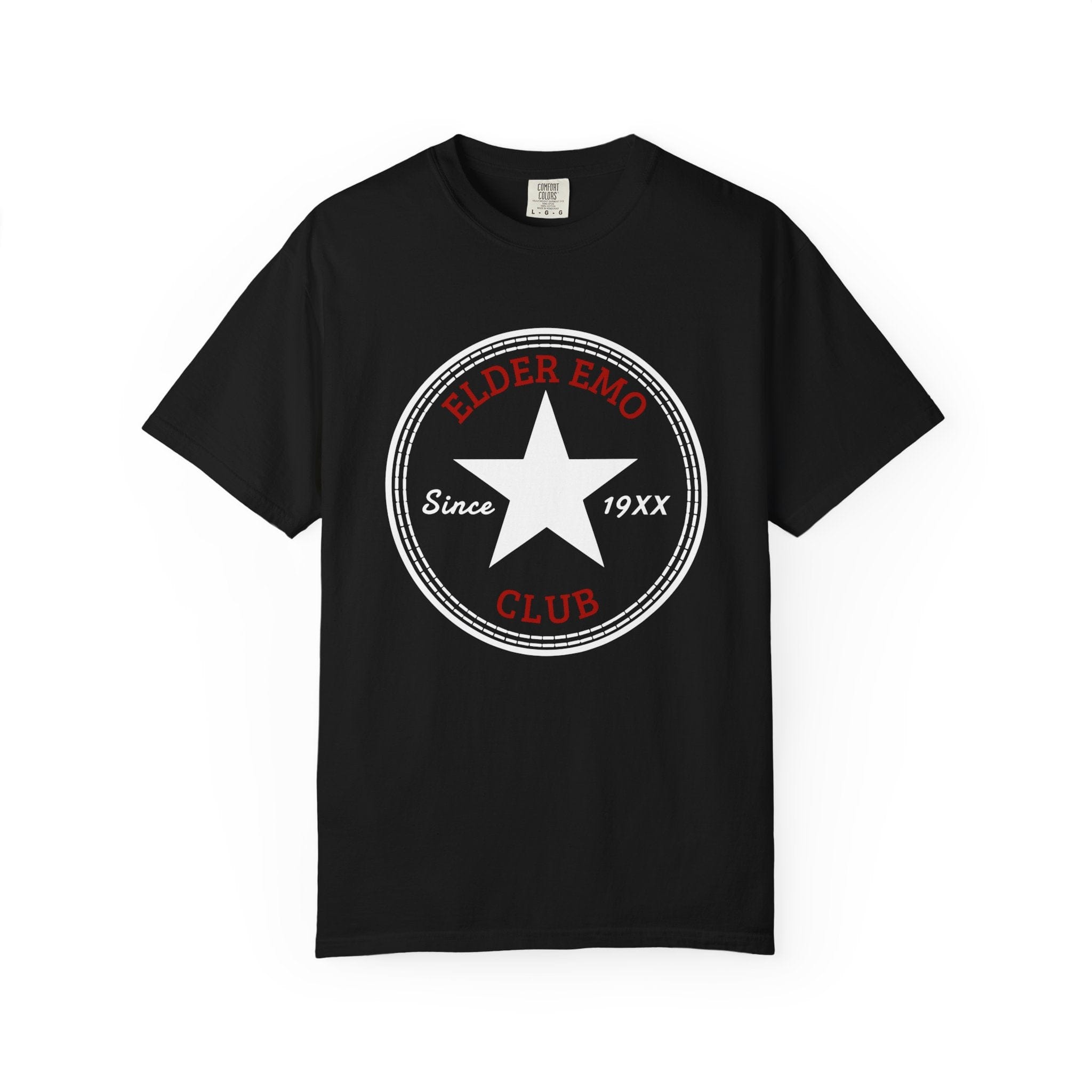 Elder Emo Club Star Tee on Comfort Colors Black / S