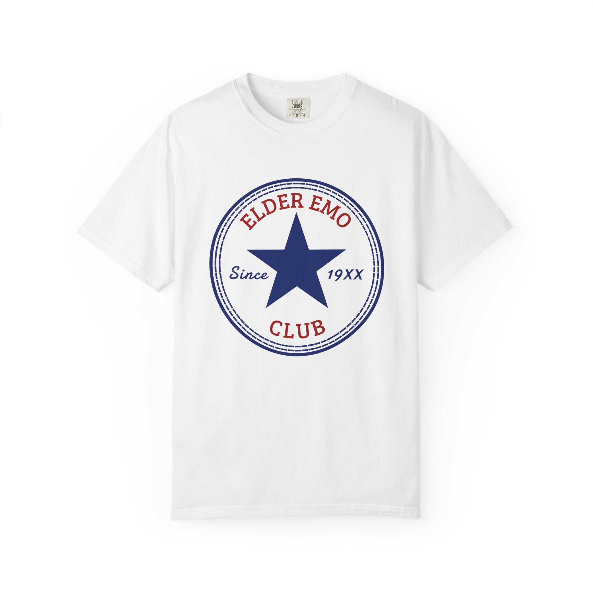 Elder Emo Club Star Tee on Comfort Colors White / S