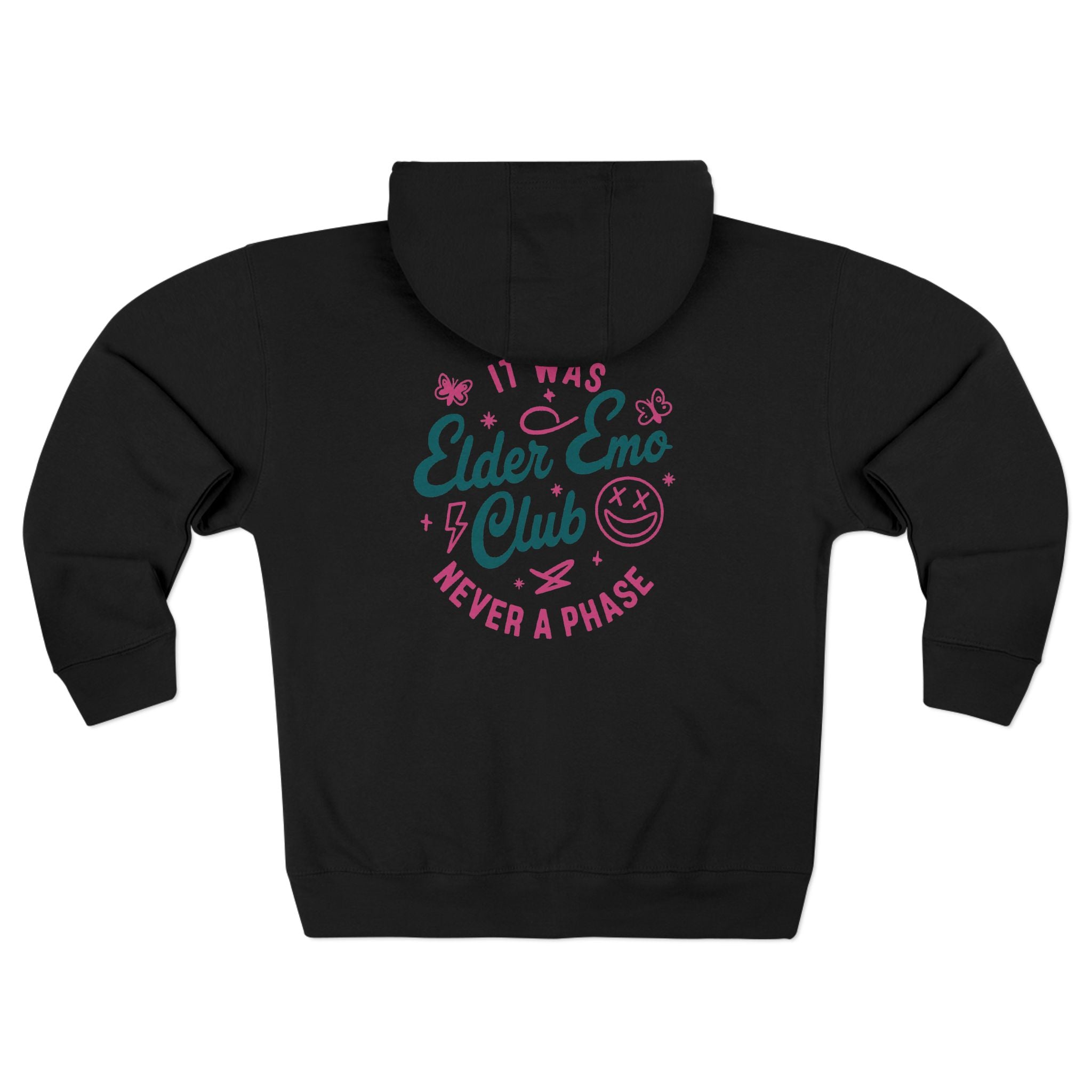 Elder Emo Club Zip-up Hoodie S / Black