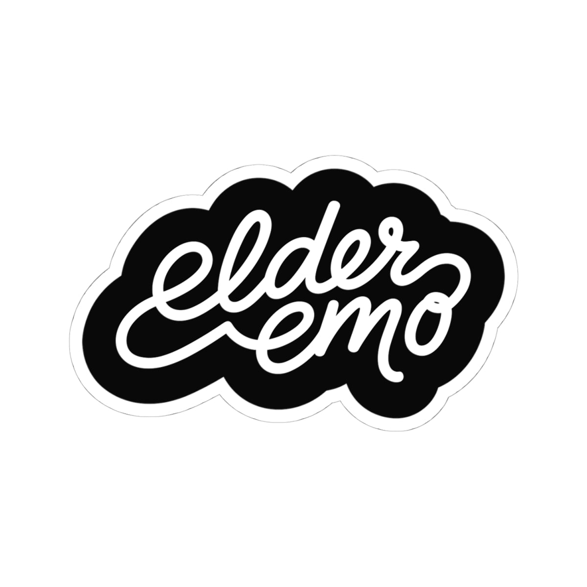 Elder Emo in cursive sticker