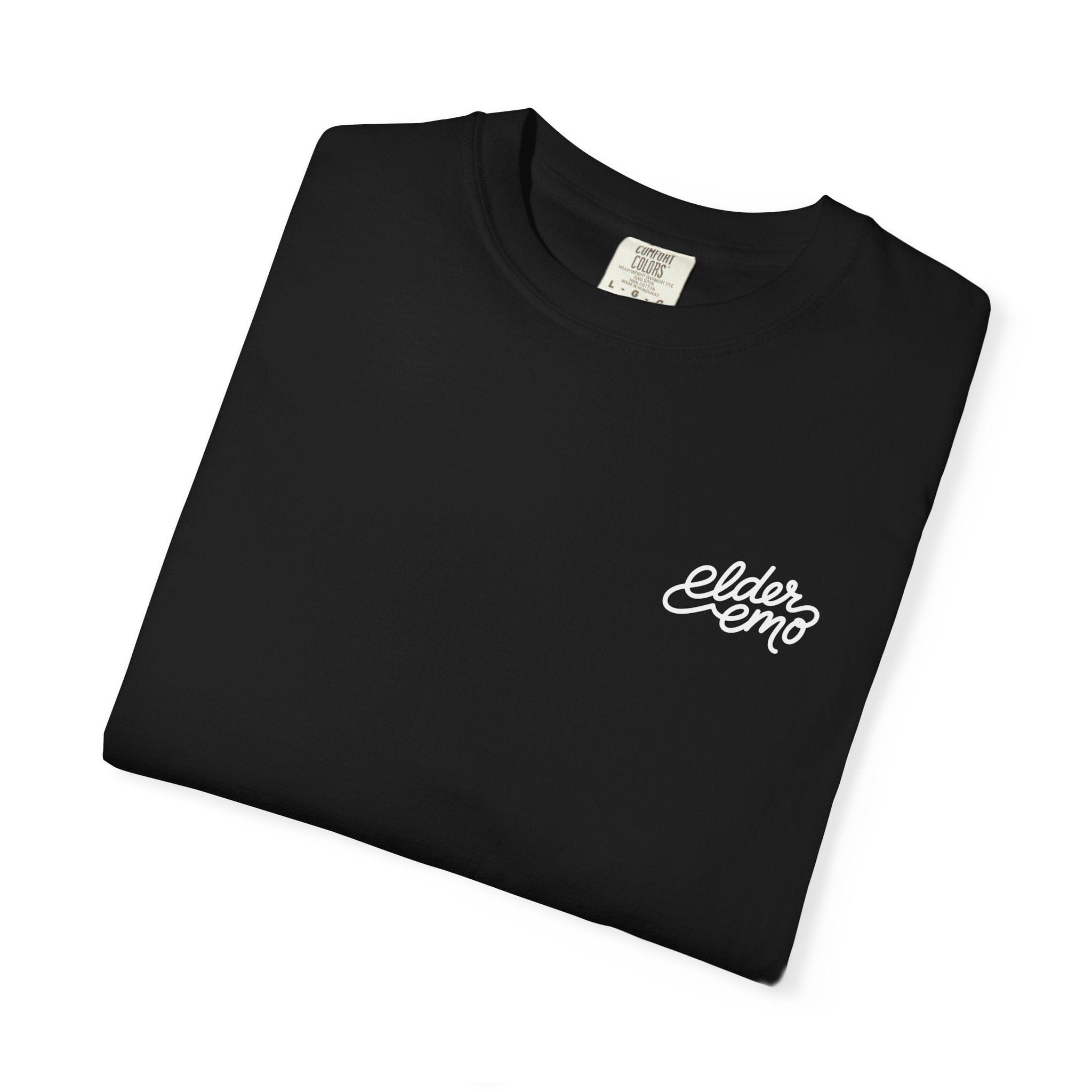 Elder Emo Cursive Tee on Comfort Colors