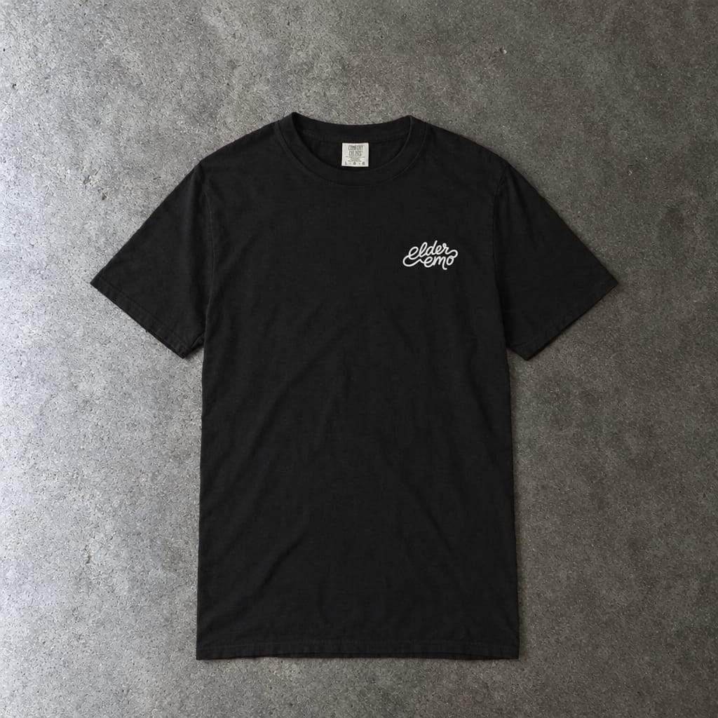 Elder Emo Cursive Tee on Comfort Colors Black / S